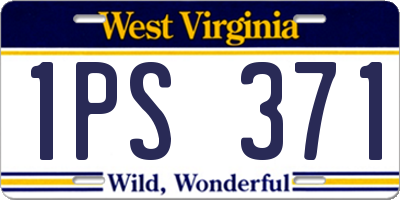 WV license plate 1PS371