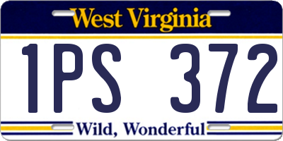WV license plate 1PS372