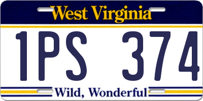 WV license plate 1PS374