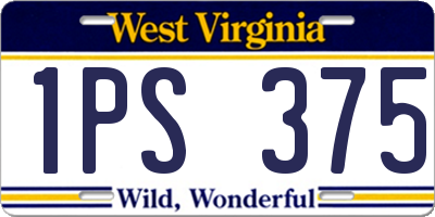 WV license plate 1PS375