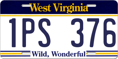 WV license plate 1PS376