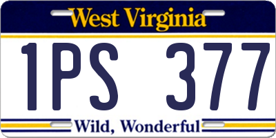 WV license plate 1PS377