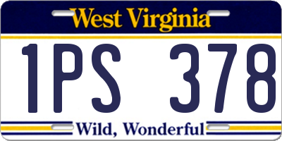 WV license plate 1PS378