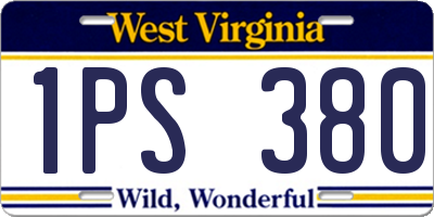 WV license plate 1PS380