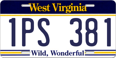 WV license plate 1PS381