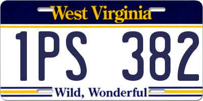 WV license plate 1PS382