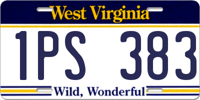 WV license plate 1PS383