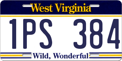 WV license plate 1PS384