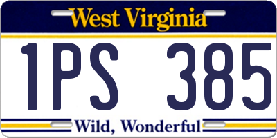 WV license plate 1PS385