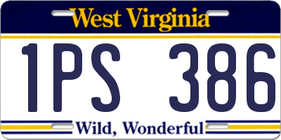 WV license plate 1PS386
