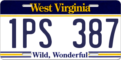 WV license plate 1PS387