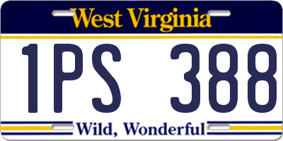 WV license plate 1PS388