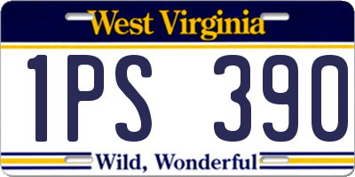 WV license plate 1PS390