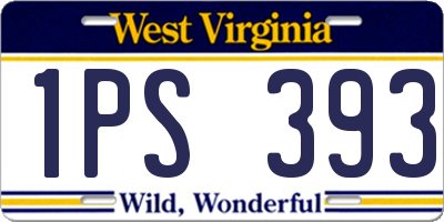 WV license plate 1PS393