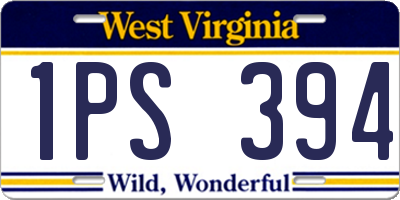 WV license plate 1PS394