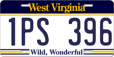 WV license plate 1PS396