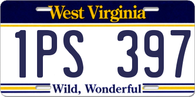 WV license plate 1PS397