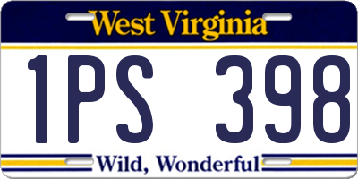 WV license plate 1PS398
