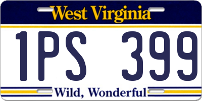 WV license plate 1PS399