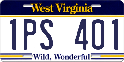 WV license plate 1PS401