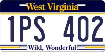 WV license plate 1PS402