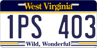 WV license plate 1PS403