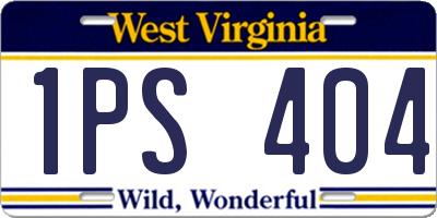 WV license plate 1PS404