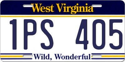 WV license plate 1PS405