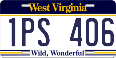 WV license plate 1PS406