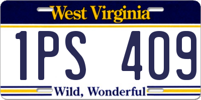WV license plate 1PS409