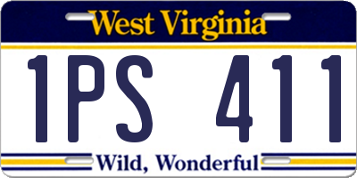 WV license plate 1PS411
