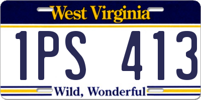 WV license plate 1PS413