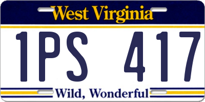 WV license plate 1PS417