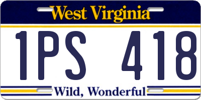 WV license plate 1PS418
