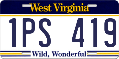 WV license plate 1PS419
