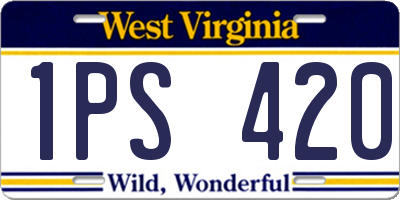 WV license plate 1PS420