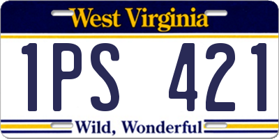 WV license plate 1PS421