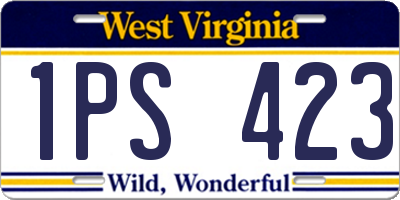 WV license plate 1PS423