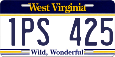 WV license plate 1PS425