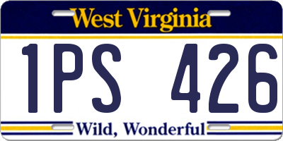 WV license plate 1PS426