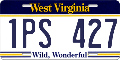 WV license plate 1PS427