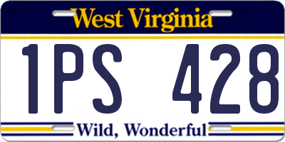 WV license plate 1PS428