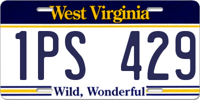 WV license plate 1PS429