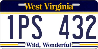 WV license plate 1PS432