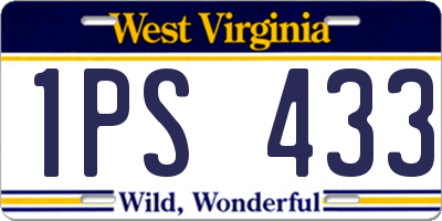 WV license plate 1PS433