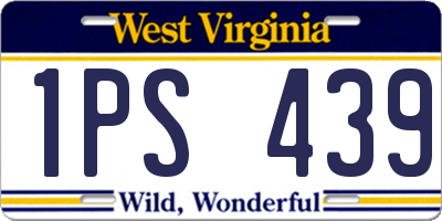 WV license plate 1PS439