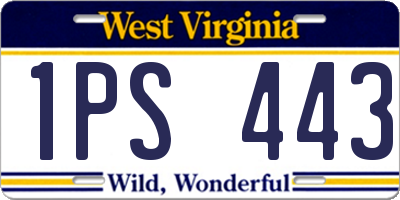WV license plate 1PS443