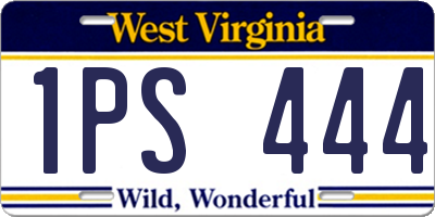 WV license plate 1PS444