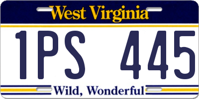 WV license plate 1PS445