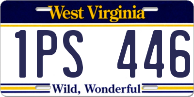 WV license plate 1PS446